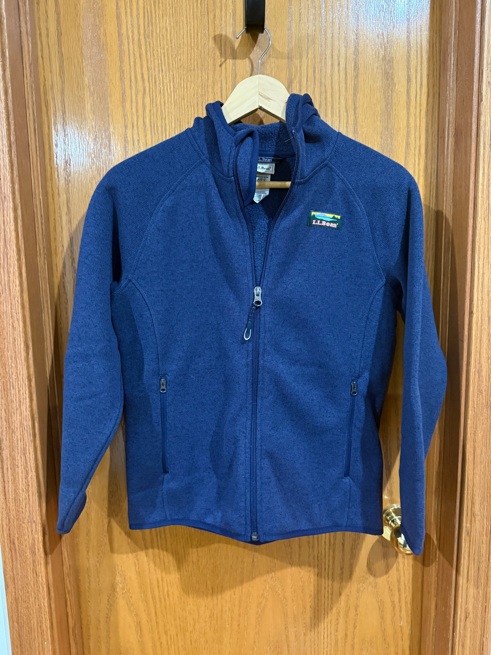 L.L.Bean Fleece Zip Jacket Navy Blue Kids M 10-12